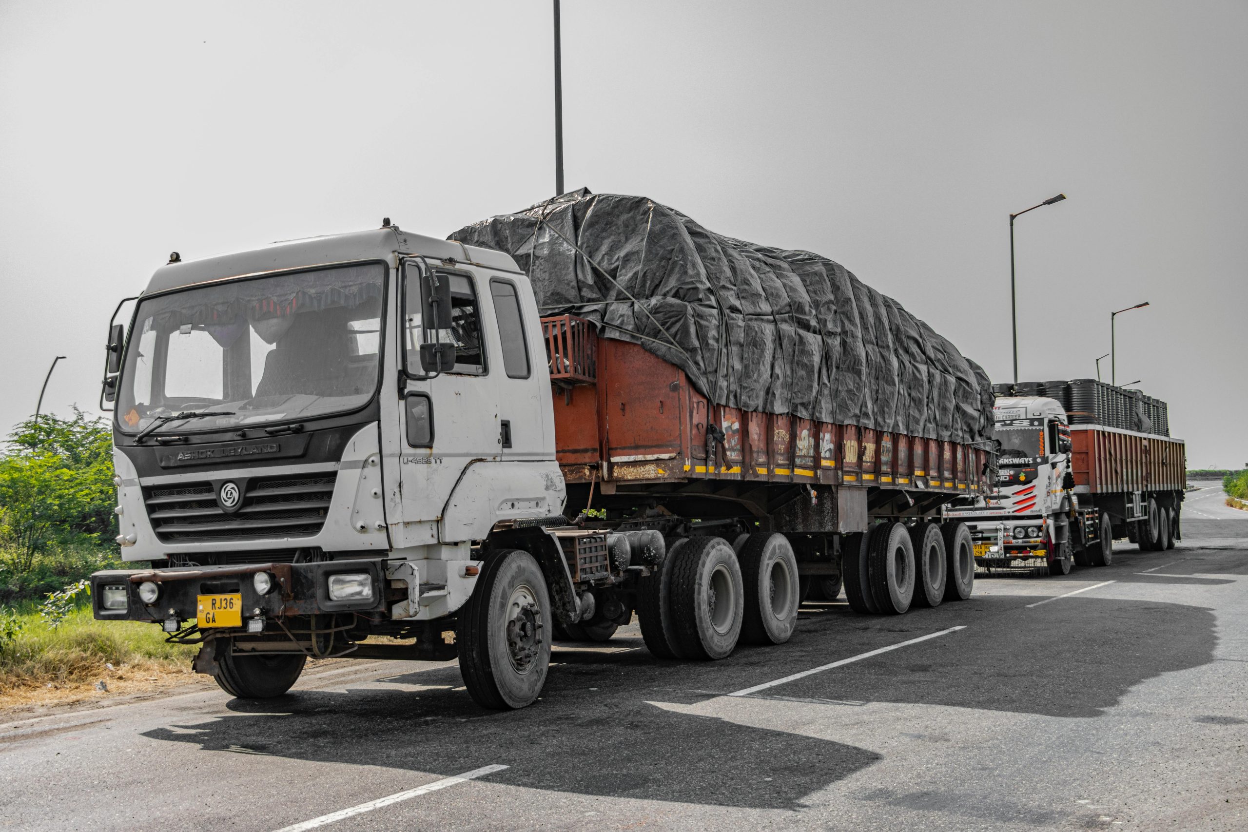 loaded trucks